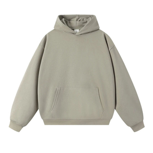 Sweat-shirt à capuche en polaire blanc pour homme, respirant, coupe classique, décontracté, pour l'hiver, tricoté, couleur unie, avec poches, manches classiques - Product Image 5