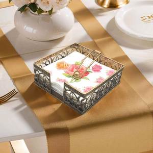 Porte-serviettes décoratif en métal industriel, parfait pour les tables de café et de restaurant, organisation des serviettes de cuisine, accessoires élégants - Product Image 4