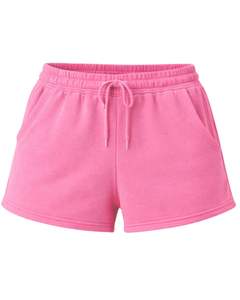 Shorts de Felpa de Algodón Rosa Intenso para Mujer, Cintura Elástica, Ropa Casual de Verano, Fabricante Personalizado, Calidad Premium - Product Image 1