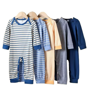 Autumn-Winter Boys' Simple Striped Solid Color Open-Leg Footed Pants Multi-Pack Perfect Outdoor Thermal Breathable Single Button - Product Image 1