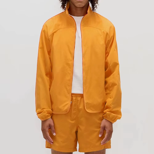 Unisex Waterproof <b>Windbreaker</b> Set Solid Color Breathable 100% Cotton Sporty Fleece Lining 2 1 Design Jacket Pants Tracksuit - Product Image 1