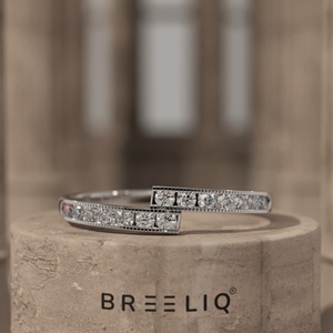 Anillo de Oro con Diamantes Cultivados en Laboratorio, Diseño Cruzado Minimalista, Banda Apilable, Diseño Único Superpuesto, Joyería Fina, Regalo para Mujer - Product Image 6