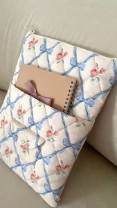 Cute Floral Quilted Tablet <b>Sleeve</b> With Pockets Protective Cover For Tablet Custom Logo 100% Cotton Canvas <b>Laptop</b> <b>Sleeve</b> Tote Bag - Product Image 3