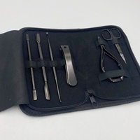 Kit de pédicure noir Plasma solide en acier inoxydable de haute qualité coupe-ongles coupe-ongles pince à cuticules poussoir à ongles vente en gros