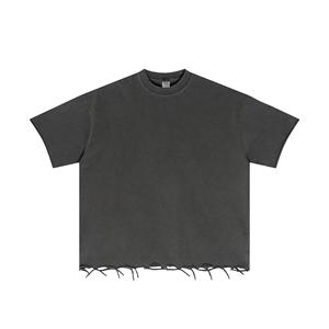 เสื้อยืดทรงโอเวอร์ไซส์ผ้าคอตตอน 100% หนัก 350 กรัม สไตล์สตรีทแวร์สำหรับผู้ชาย รุ่นใหม่ล่าสุด ล้างสีแบบแอซิดวอช  รับสกรีนลายตามสั่ง - Product Image 4