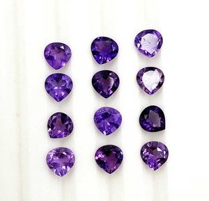 Natural African Amethyst Heart Cut Shape Loose Gemstone Mixed Sizes, Purple Semi-Precious Stone for Jewelry Making - Product Image 3