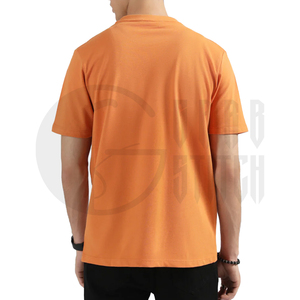 Camiseta de Manga Corta para Hombre, Color Naranja, Cuello Redondo, Corte Regular, Informal, 100% Algodón Jersey, Tejido Liso - Product Image 3