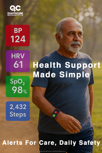 Montre connectée GPS 2025 QC V22 pour personnes âgées avec WiFi, appel SOS, détection de chute, moniteur de fréquence cardiaque, tension artérielle et suivi du sommeil, IP67 - Product Image 6