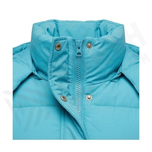 Hooded Quilted Waterproof <b>Bubble</b> Jacket Black Full Sleeve Winter Windproof Cotton Shell Knitted Fabric Polyester Filling Stand - Product Image 4