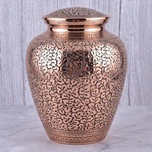 Gold and Silver <b>Rings</b> Brass Adult Cremation Urn with polished surface <b>for</b> Human <b>Ashes</b>, Funeral Memorial and Burial Urn - Product Image 5