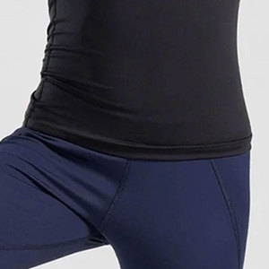 T-shirt de sport à manches longues pour femme, grande taille, uni, extensible, antibactérien, compressif, en tissu polyester et élasthanne - Product Image 6