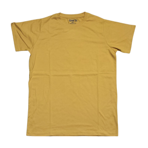 T-shirt essentiel pour homme à col rond – Coton 100 % premium, manches courtes, uni – T-shirt décontracté coupe classique couleur jaune moutarde - Product Image 1