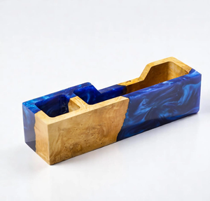 Customized Designer Wood And Epoxy Resin Business Card Holder Hot Sale Portable Design Promotional Memo <b>Pad</b> Holder - Product Image 6