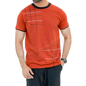 Nouveautés : T-shirt décontracté uni pour homme avec motif linéaire, coupe oversize, 100 % coton, style streetwear minimaliste, col rond, coupe ample - Product Image 1
