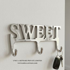 Indian Exporter Sweet Word <b>Wall</b> <b>Hook</b> Decorative Aluminum <b>Key</b> Holder Modern <b>Wall</b> Mounted <b>Hook</b> Rack Available At Competitive Price - Product Image 1