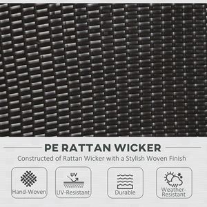 Juego de muebles de patio de mimbre azul de 4 piezas Mesa y sillas de conversación al aire libre - Product Image 4