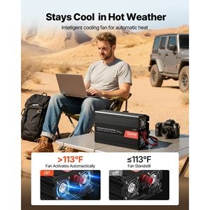 Inverter a Onda Sinusoidale Pura da 1500W, Convertitore da 12V DC a 120V AC per Auto con Telecomando e Porta USB Tipo C - Product Image 2