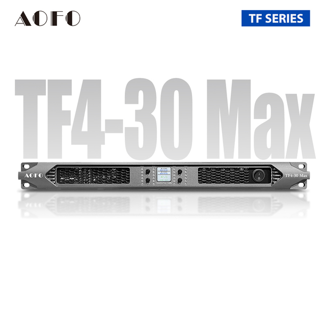 AOFO TF4-30Max SiC 4-Channel Class D Metal Power Amplifier 2 Ohm 4X6500W 1U Professional Audio with Hi-Res Audio