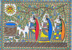 Pintura 3D Completa en Metal Hecha a Mano, Arte Folclórico Clásico de Mithila de Bihar, de Jharkhand - Product Image 2