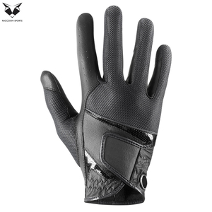 Guantes de Montar a Caballo de Cuero Genuino Negro, Talla L, Producto de Última Moda, Transpirables - Product Image 2