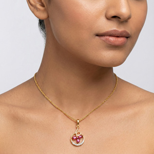 Collar con Colgante de Diamante Natural de 0.06 Quilates, Corte Brillante Redondo, Color H-I, Claridad VS-SI, Oro Sólido, Elegante Solitario para Mujer - Product Image 1