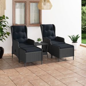 Set Lounge da Giardino Grigio Scuro e Nero - Product Image 1