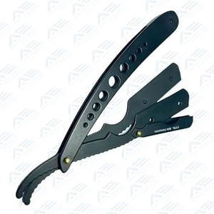 Navaja de afeitar de barbero de borde recto al por mayor, cuchillo de plástico plegable, soporte de hoja deslizante de acero inoxidable, instrumento de belleza - Product Image 3