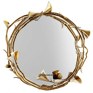 Espejo de Pared Decorativo Redondo de Acero Inoxidable, Estilo Moderno, Hecho a Mano, Acabado Dorado Antiguo, para Decoración del Hogar o Restaurantes - Product Image 3