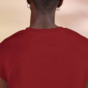 Summer Sportswear Short Solid Jersey V-neck Sleeveless Breathable T-shirt For <b>Men</b> Cotton Maroon Loose Fit 260gms Sleeveless <b>Top</b> - Product Image 4