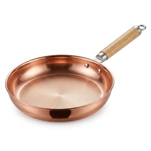 Energinox Wholesale Handcrafted Authentic <b>Copper</b> <b>Frying</b> <b>Pan</b> Cookware With Non Coating Wood Hand Grip For Gas Induction Cooker - Product Image 5