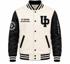 Veste de baseball personnalisée pour homme en laine avec manches en cuir PU, broderie, style varsity, OEM ODM - Product Image 2