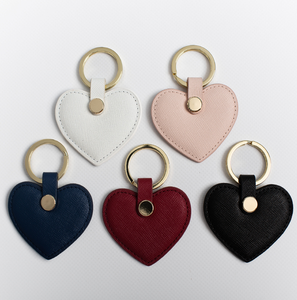 Llavero de Cuero de Primera Calidad, Color Rosa Madder, Venta al por Mayor de Fábrica, Llavero de Cuero Personalizado en Forma de Corazón - Product Image 4