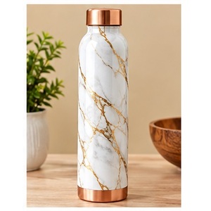 <b>Vintage</b> Earthy Heritage Copperware Water <b>Bottle</b> Copper Trim Portable Travel Drinkware - Product Image 6