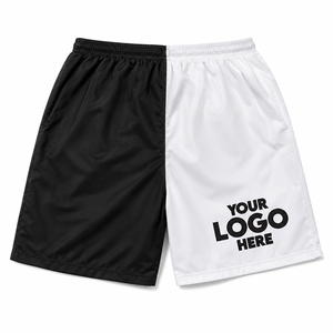 Short de bain homme personnalisé bicolore, séchage rapide, respirant, anti-plis, design blocs de couleur unie, logo frontal, taille à cordon de serrage - Product Image 6