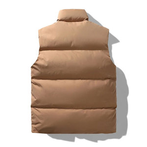 New Winter Men's Woolen Vest Warm Sleeveless Jacket Casual Solid <b>Thick</b> Fashion O-Neck Zipper Vest Outwear Waterproof Reversible - Product Image 5