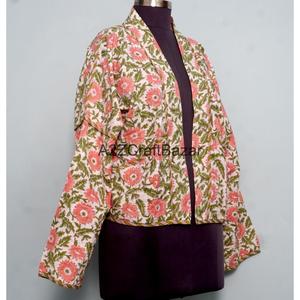 Veste matelassée 100% coton pur, écologique et respirante, motif floral vintage pour femmes et filles - Product Image 4