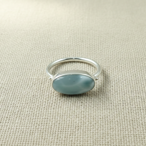 <b>Top</b> quality Blue Larimar Gemstone Ring 925 Sterling Silver <b>Rose</b> Gold Yellow Gold Plated Handmade Statement Oval Ring Jewelry her - Product Image 2