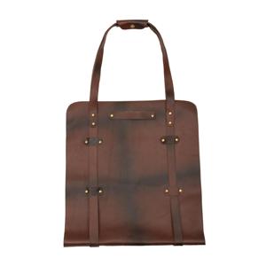 Sac de transport robuste en cuir véritable et bois pour bûches, fait main, porte-bûches en cuir, sac de transport pour poêle extérieur LWC-0079 - Product Image 1