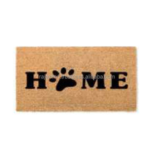 PVC backed coir doormats with paw print design - Product Image 2