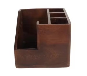 Modern Solid Wood 4 Compartment Cutlery Holder Brass Handles Handmade Wooden Flatware <b>Caddy</b> for <b>Kitchen</b> Table Top Tableware - Product Image 4