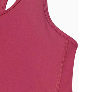 Sujetador deportivo rosa sin mangas para mujer, top de fitness con espalda cruzada, ropa deportiva con logo personalizado, proveedor mayorista OEM - Product Image 4