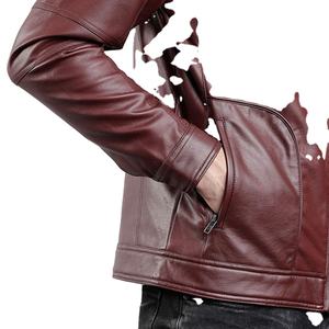 Nueva chaqueta de cuero de bombardero con cuello levantado de camuflaje de alta calidad para hombre diseño único de alta calidad de gran tamaño con logotipo frontal - Product Image 6