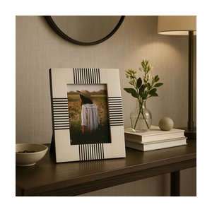 Premium White and <b>Black</b> Resin Inlay Picture <b>Frame</b> Durable MDF Base Handcrafted <b>Photo</b> Display <b>Frame</b> for Modern Home and Hotel - Product Image 6