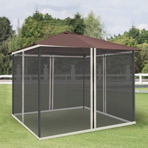 Rete per Gazebo in Poliestere di Alta Qualità 9.84 X 13.1 Misura Universale Lavabile per Tende a Baldacchino con Anelli Neri e Cerniere Laterali - Product Image 2