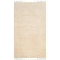 Tapis Beni Ourain marocain unique fait main, tapis Beni Ourain marocain bohème Albertina noué à la main en laine et coton, couleur crème beige