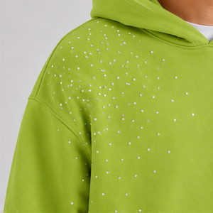 Anti Wrinkle Men <b>Rhinestone</b> <b>Hoodies</b> Breathable Casual Wear Latest Design <b>Rhinestone</b> <b>Hoodies</b> With Custom Logo/Color - Product Image 4