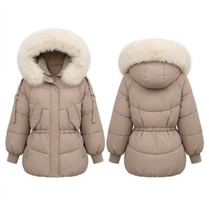 Khaki Puffer Coat Boxy Fit Flap Pocket Relaxed High Quality Breathable Heated Durable Comfortable Plus Size Women Coats - Product Image 1