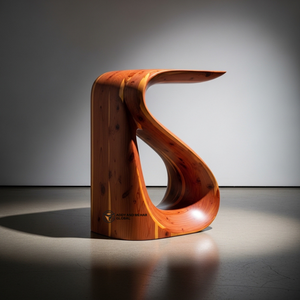 Tabouret en bois en spirale design – Table d'appoint contemporaine en bois massif pour une décoration intérieure moderne - Product Image 1