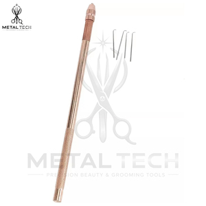 Porte-aiguilles de ventilation en laiton or rose, 4 tailles, aiguilles micro-hameçons en acier inoxydable, durables et professionnelles pour perruques Lace Frontal et toupets - Product Image 2