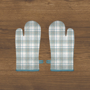 Guante de horno de algodón a cuadros resistente al calor para cocina, guante de horno de lona teñido a medida para repostería casera, venta al por mayor de guantes de horno de fábrica. - Product Image 2